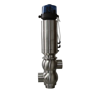 Sanitary 3 way double seat mixproof valve
