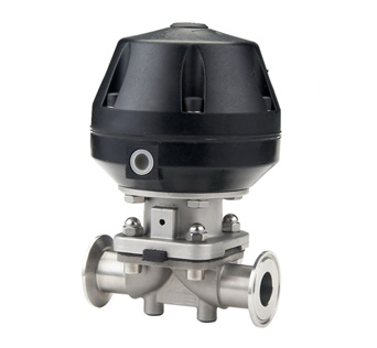 Stainless Steel Sanitary Pneumatic Diaphragm Valve With Plastic Actuator