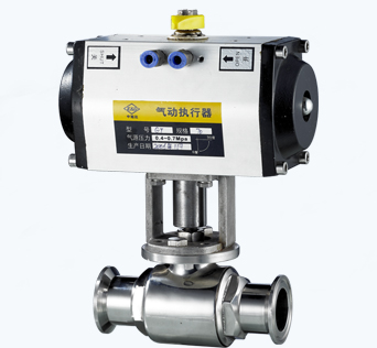 Stainless Steel Sanitary Clamped Pneumatic Ball Valve With Actuator