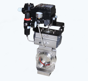Stainless Steel Sanitary Pneumatic VBN Butterfly Valve With Actuator