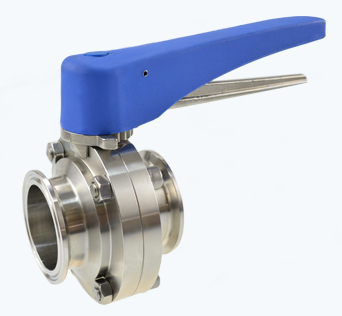 Stainless Steel Sanitary Clamped Butterfly Valve With Plastic Handle