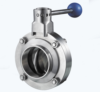 Stainless Steel Sanitary Round Pull Handle Direct Way Butterfly Valve