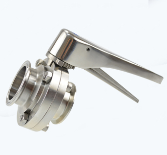 Stainless Steel Sanitary Gripper Handle Clamped  Manual Butterfly Valve