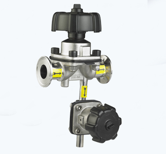 Stainless Steel Sanitary  Manual Two-way Diaphragm Valve With Draining Valve