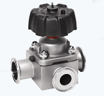Stainless Steel Sanitary Clamped Manual Three-way Diaphragm Valve