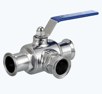 Stainless Steel Stanitary Tri-Clamped Three Way Ball Valve