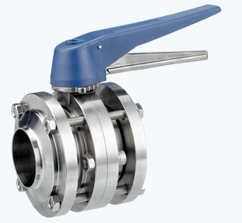 Stainless Steel Hygienic High Performance Three-Pieces Butterfly Valve