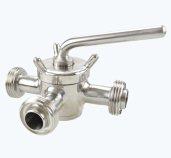 Stainless Steel Hygienic Top Quality DIN Manual Three Way Diverting Valve